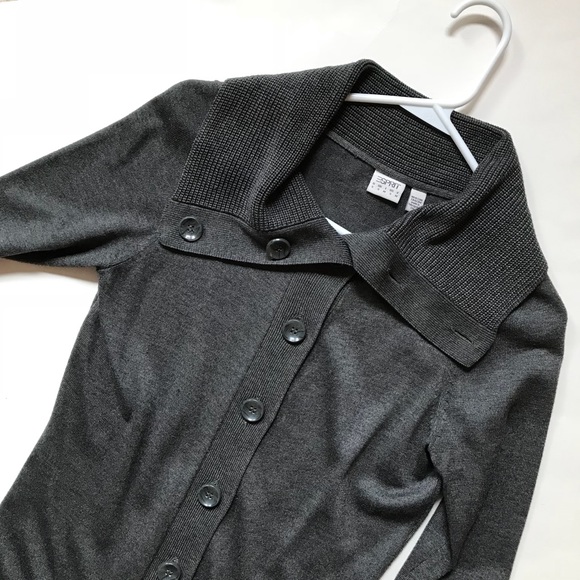 Esprit Sweaters - ESPRIT Gray Button Broad Collared Cardigan S NEW